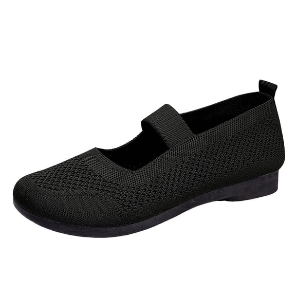 KELINFONG Mary Jane Women Flat Shoes Slip on Washable Shoes Comfortable for Work with Arch Support