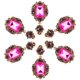 thumbnail image 1 of pares de pendientes de diamante esmeralda cuelgan aleación retro moda decoración del oído joyería rosa rojo, 1 of 12