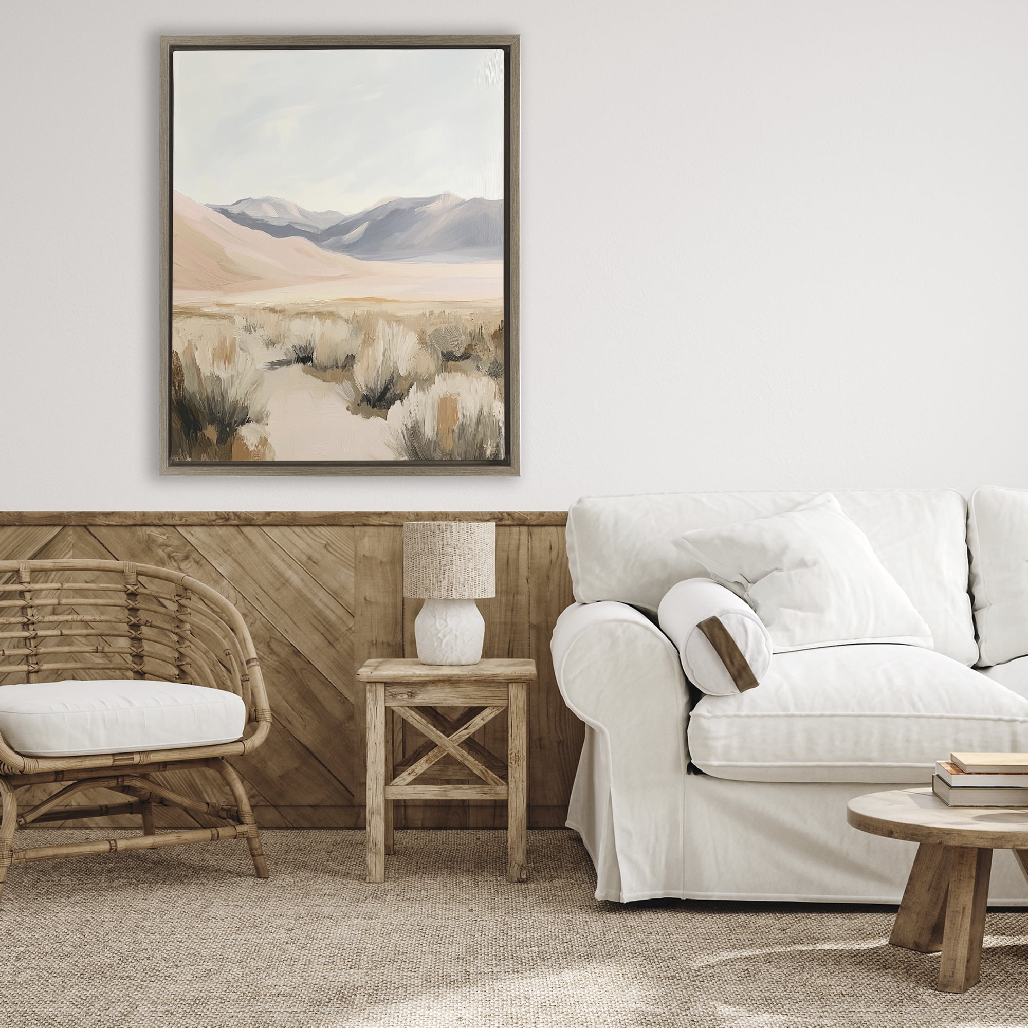 Stupell Industries Pastel Desert Solitude Brown Framed Floater Canvas Wall Art, design by Heidi Kuntz