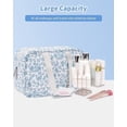 thumbnail image 6 of Travel Toiletry Bag Women Large Cosmetic Bag Travel Makeup Bag Organizer Medicine Bag for Toiletries Essentials Accessories, Blue Flower, 6 of 7