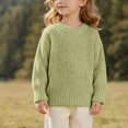 thumbnail image 3 of Afuyipoi Kids Thick Knit Pullover Sweater for Boys Girls Size 3M-5Y Winter Warm Comfort Wear Green Size 18M, 3 of 6