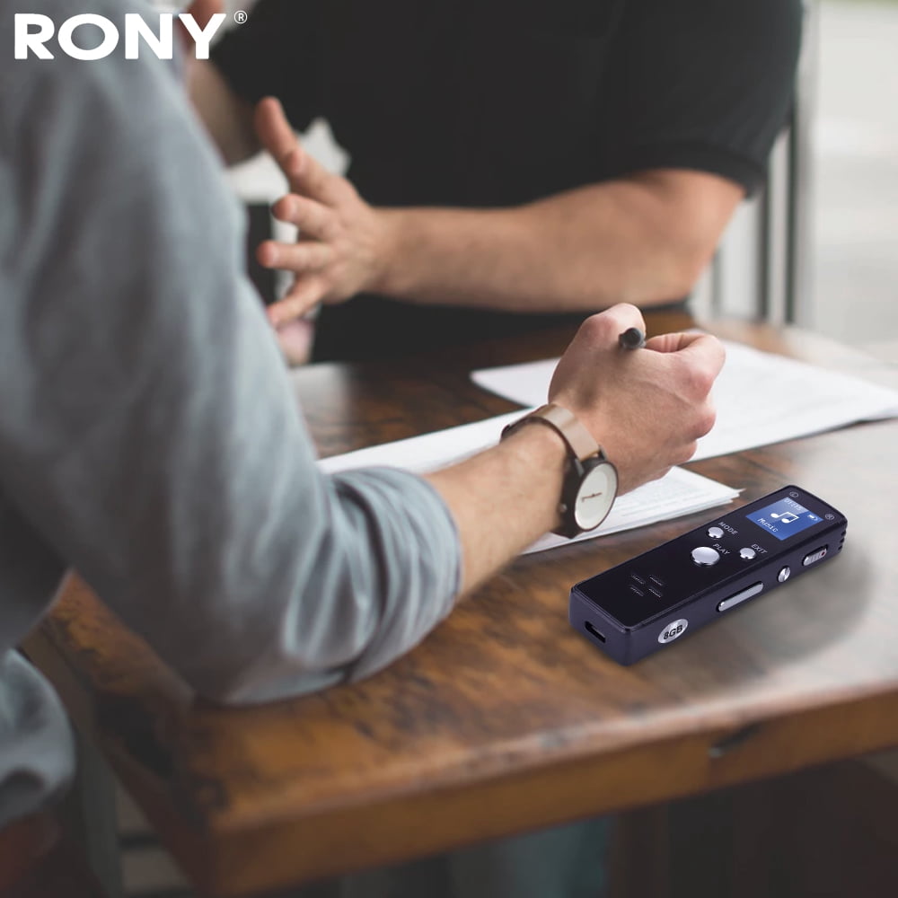 RONY 32GB Digital Voice Recorder - Portable Voice Activated Recorder with Password Noise Reduction A-B Repeat Playback MP3 Player for Meeting Interview Lecture