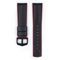 thumbnail image 4 of Hirsch Ayrton Leather Watch Strap - Red - L - 20mm - Black Buckle - Natural Rubber, 4 of 10