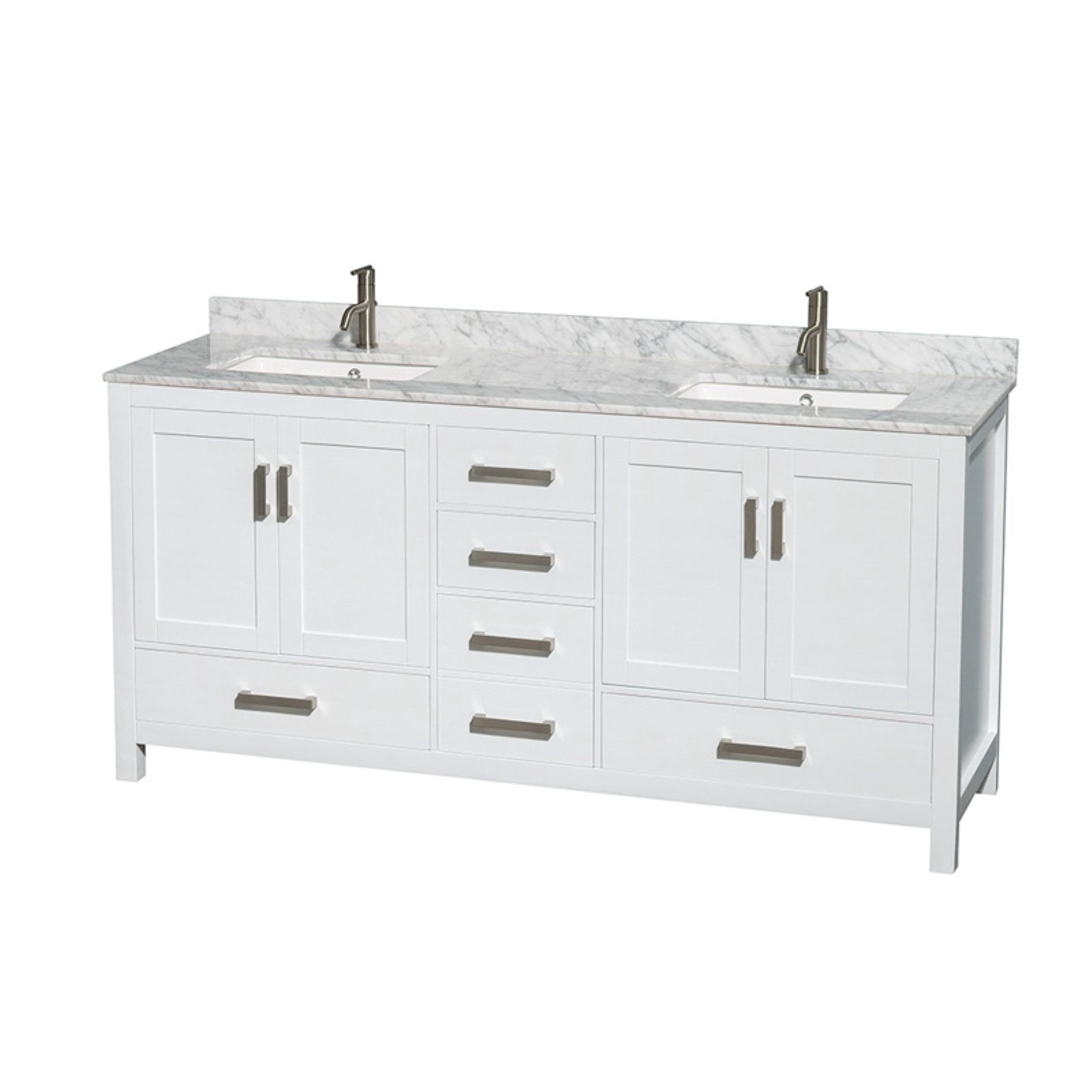 Wyndham Collection Sheffield 72 Double Bathroom Vanity White