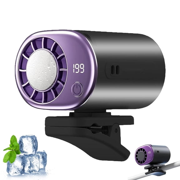 Car Fan That Blows Cold Air Like Ac, Portable Car Ac Fanclip on Air Conditioner Fan with LED Display, Small Portable Air Conditioners for Vehicle, 360 Rotating Semi-Cooling Clip Fans