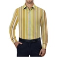 thumbnail image 1 of RXIRUCGD Chemise à Manches Longues Imprimée Rayée Coupe Ajustée à la Mode pour Hommes, Multicolore, Taille : 5TG, 1 of 5