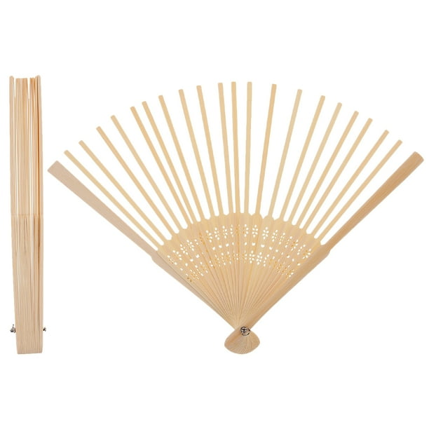 2 abanicos plegables de madera con marco, ideales para bodas, baby showers, fiestas de cumpleaños y proyectos de manualidades.