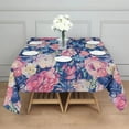 thumbnail image 3 of Pioneer Flower Floral Print Pattern Square Tablecloth,Waterproof Square Table Cover,Wipeable Spillproof Washable Table Cover for Home Kitchen Party Decor 52"x52"(132x132cm), 3 of 6