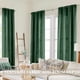 thumbnail image 3 of Cortinas SHINELAND de lino sintético transparente de color verde esmeralda, 213 cm, 2 paneles, 3 of 9