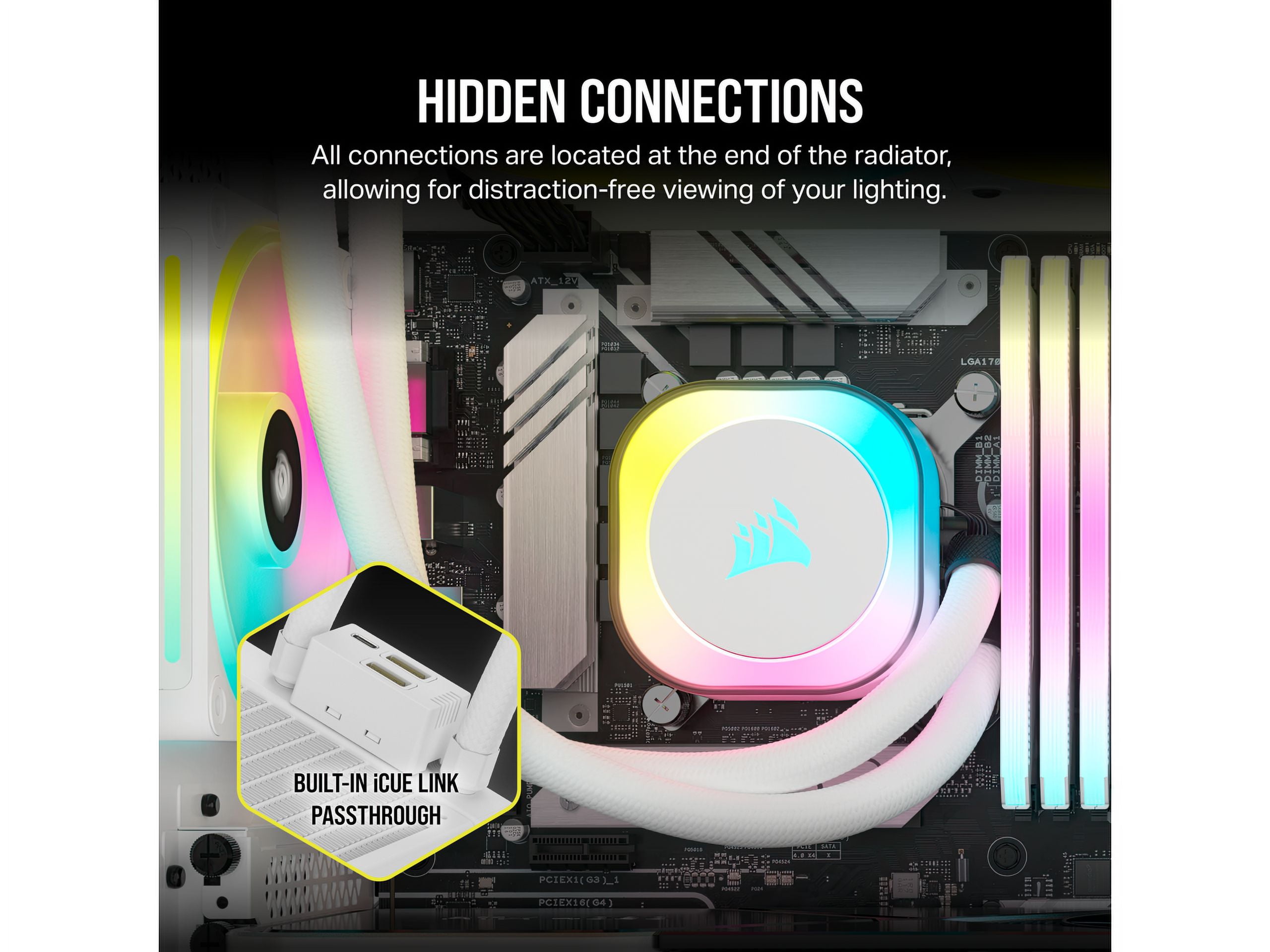 Corsair ICUE Link H100i RGB - Dissipatore Liquido CPU 240mm Con Ventole QX120 RGB - Nero - Foto 5