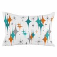 thumbnail image 2 of Boho Middle Century Pillow Covers 20x26 Inch Standard Size, Retro Orange Teal Grey Star Rhombus Decorative Pillowcase with Zipper, Microfiber Breathable Pillowcases for Sofa Bed Living Room, 2 of 9