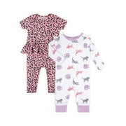 Little Star Organic Baby Girl Romper, 2pk