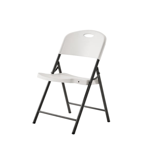 Mainstays Premium Plastic Folding Chair, White, Indoor/Outdoor,