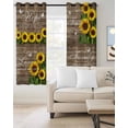 thumbnail image 2 of Spring Sunflowers Blackout Curtains, Light Blocking Print Window Curtains, Farmhouse Brown Wooden Plank Thermal Insulated Window Drapes for Living Room Kitchen Cafe 2 Panels, 104"W x 52"L, 2 of 9