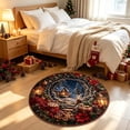thumbnail image 4 of 3D Illusion Christmas Doormat – 23.62in Round Non-Slip Polyester Mat, Absorbent & Easy Clean, for Front Door Kitchen Bathroom Holiday Decor, 4 of 6