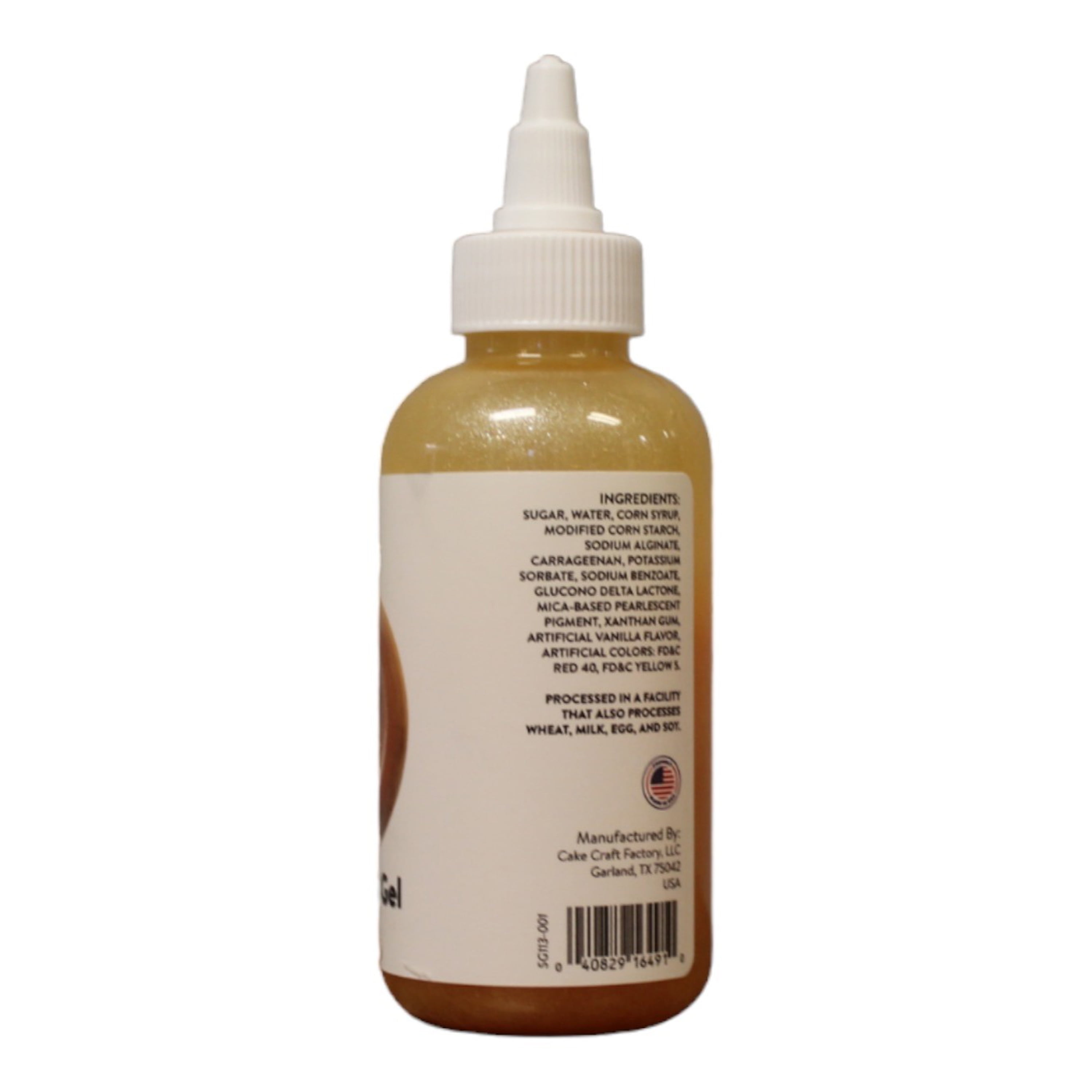 Cake Craft Gold Sparkle Gel, Vanilla Flavored Icing, 5 oz. Bottle