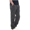 thumbnail image 2 of Lmnyox Cargo Pants for Men Casual Hiking Workout Pants Elastic Waist Straight Leg Athletic Trousers with Multi Pocket, 2 of 4