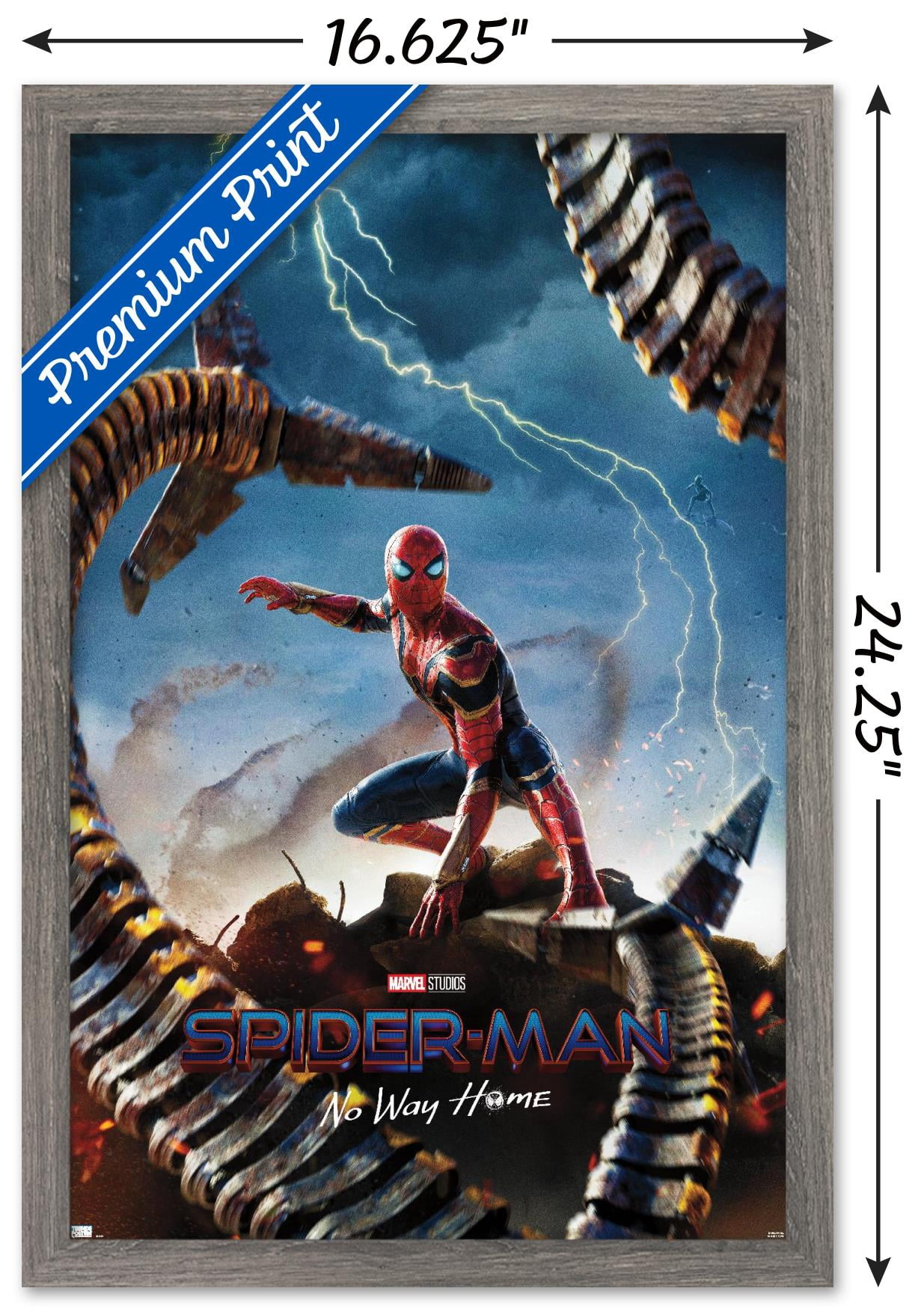 Marvel Spider-Man: No Way Home - Teaser Wall Poster, 14.725" x 22.375" Framed