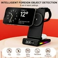 thumbnail image 2 of INSMART Wireless Charging Station for iPhone,5 in 1 Foldable Magnetic Charging Stand with Digital Clock,Temp Display,15W Fast Charger,RGB Colorful Lights,for Home Office Black, 2 of 9