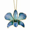 thumbnail image 1 of necklace with pendant 20 in 2.5 mm Lacquer Dipped Gold Trimmed Blue Dendrobium Orchid, 1 of 1