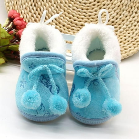 

Brand Clearance! Kids Shoes Autumn/Winter Kids boy/Girl Thickened Warm Cotton Shoes Soft Bottom Toddler Shoes Newborn Plus Velvet Foot Cover