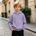 thumbnail image 5 of RMGVDSD Girls Hoodies Sweatshirts Long Sleeve Casual Pullover Solid Color Hooded Sweatshirt Top for Kids Tweens Lightweight Comfy Versatile Tops 7-8 Years, 5 of 9