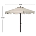 thumbnail image 4 of SAFAVIEH Outdoor Collection Zimmerman 11-Foot Round Market Umbrella Beige/White, 4 of 6