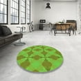 thumbnail image 4 of Ahgly Company Machine Washable Indoor Round Transitional Bright Green Area Rugs, 4' Round, 4 of 7