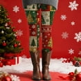 thumbnail image 7 of Gyexs Womens Christmas Leggings Funny Santa Reindeer Lined Tights Soft Cozy Pajamas Pants Women's Fashion #13 Red & Size XL, 7 of 7
