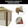 thumbnail image 6 of CROWN SHADES 11 x 1 Foot Pop Up Gazebo Canopy Shelter, Outdoor Canopy w/ 4 Mosquito Net Sidewalls, Push Center Lock, and Wheeled Carry Bag, Beige/Coffee, 6 of 7