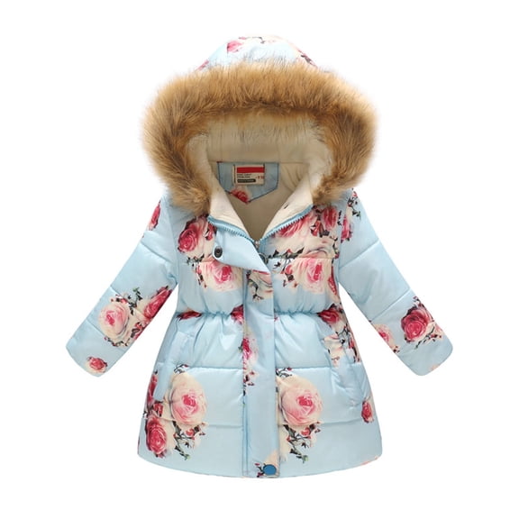 Venzia Toddler Jacket Baby Girls Kids Winter Thick Warm Hooded Windproof Outwear Coat