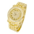 thumbnail image 4 of Men's 45mm Iced Diamond Pave Watch with Roman Dial - Simulated Diamonds - Bling-ed Out Metal Band - Quartz Movement - 14k Gold Tone Finish, 4 of 6