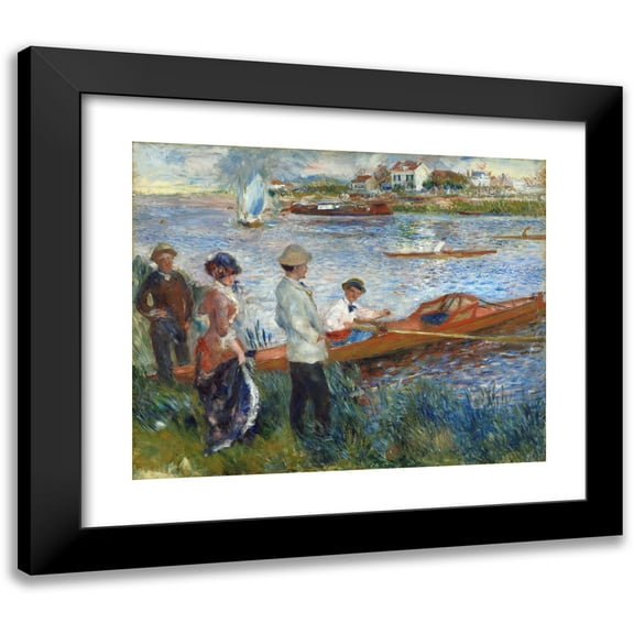 Pierre-Auguste Renoir 14x12 Black Modern Framed Museum Art Print Titled - Oarsmen at Chatou (1879)