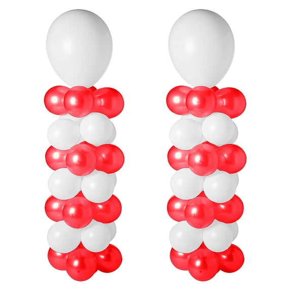 Red & White Balloon Column Kit 131 Pieces
