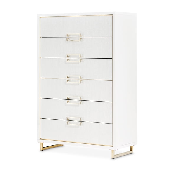 Palm Gate 6-Drawer Chest - Cloud White