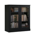 thumbnail image 5 of Palace Imports 100% Solid Wood 3-shelf Bookcase with Adjustable Shelves and Glass Doors, Black, 5 of 5