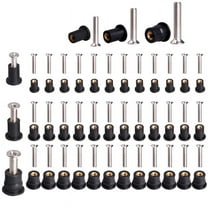 36 Pairs /M5/M6 Neoprene Well Nuts with Stainless Steel Screw Rubber Kayak Brass Copper Bolts Nut Kit