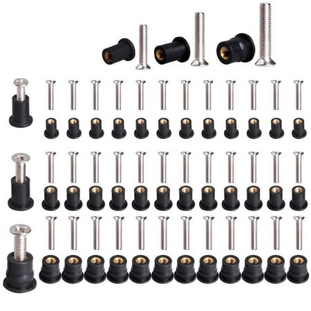 

36 Pairs /M5/M6 Neoprene Well Nuts with Stainless Steel Screw Rubber Kayak Brass Copper Bolts Nut Kit