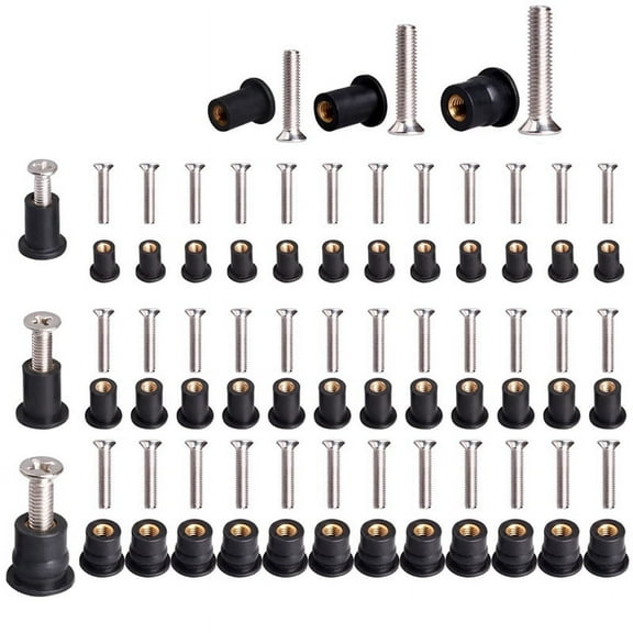 36 Pairs /M5/M6 Neoprene Well Nuts with Stainless Steel Screw Rubber Kayak Brass Copper Bolts Nut Kit