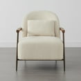 thumbnail image 3 of CHITA Modern Upholstered Faux Sherpa Chair with Wood Arms&Metal Legs, 3 of 7