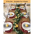 thumbnail image 4 of 15 Inch Round Placemats Set of 6, Red Plaid Christmas Non Slip Heat Insulation PP Table Mats, Gnomes Xmas Tree Snowflake Gifts Retro Washable Place Mats for Kitchen Dining Party Table Decor, 4 of 7
