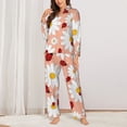 thumbnail image 2 of Pofeuu Daisy and Ladybug Print Womens Pajamas Set Long Sleeve Sleepwear Button Down Nightwear Soft Pj Lounge Sets Button Down Pajamas Women-Small, 2 of 7