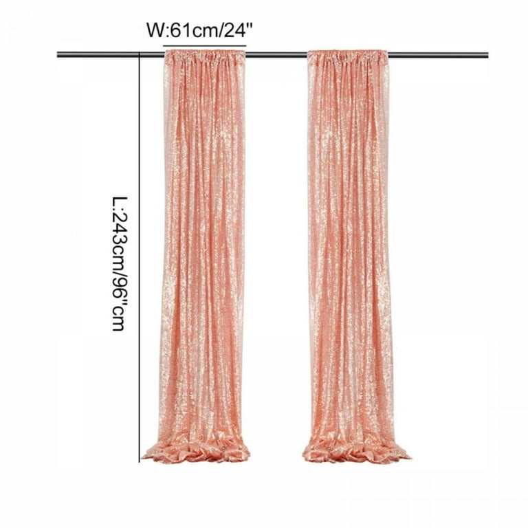 Sugargirl Rose Gold Sequin Backdrop Curtain 2 Panels