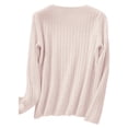 thumbnail image 5 of Vinsonshop Womens V Neck Sweaters Long Sleeve Ribbed Knit Pullover Tops Casual Fall Clothes Winter Warm Basic Jumpers Everyday Wear Beige L, 5 of 7