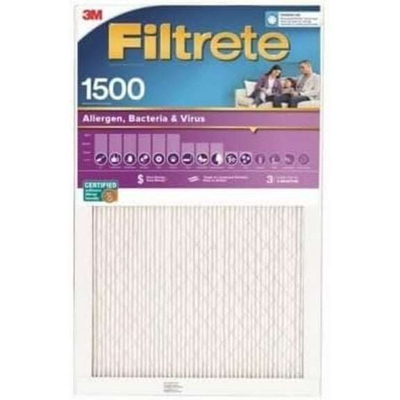 Filtrete 2005-4 14x20 x 1 in. Ultra Allergen Pleated Furnace Air Filter, Purple, MPR 1500, 3 Months - Quantity 4