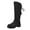 Black, variant on Women Boots Winter Flat Thick Knee-High Fleece Warm Knight Snow Boot