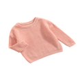 thumbnail image 2 of Infant Baby Girl Boy Knit Sweater Solid Color Oversized Crewneck Warm Pullover Sweatshrit Fall Winter Tops, 2 of 6