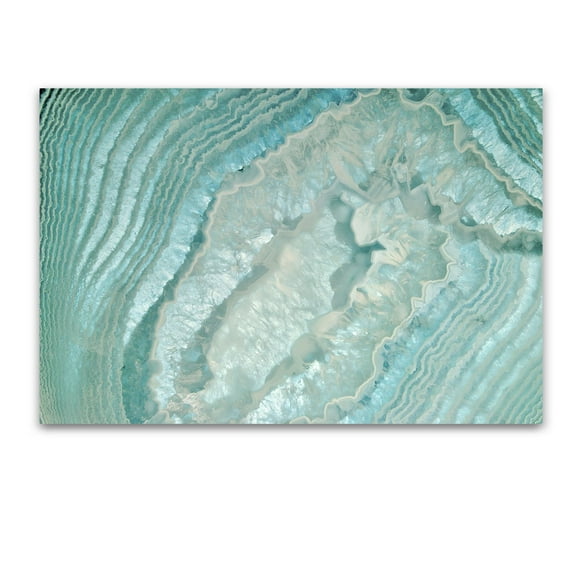 Startonight Tempered Acrylic Glass Wall Art - Abstract Theme Azure Agate Artwork 24" x 36"