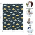 thumbnail image 4 of DarkBlue Cartoon Dinosaurs Yellow Triangles Pattern Blanket,Comfortable Soft Flannel Throw Blanket,All Season,Warm Lightweight Blankets for Sofa Bed Couch Living Room Chair,30"x40", 4 of 4