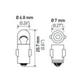 thumbnail image 5 of HELLA 3898 12V 2W Standard Miniature Replacement Navigation and Interior Light Bulb, 5 of 11
